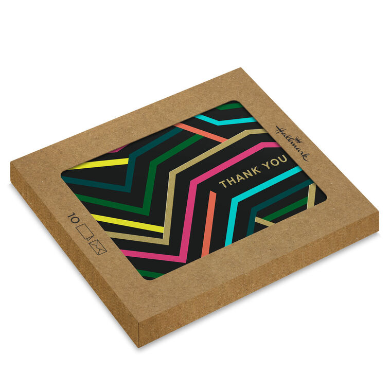 hallmark Neon Energy Blank Thank You Notes Pack of 10
