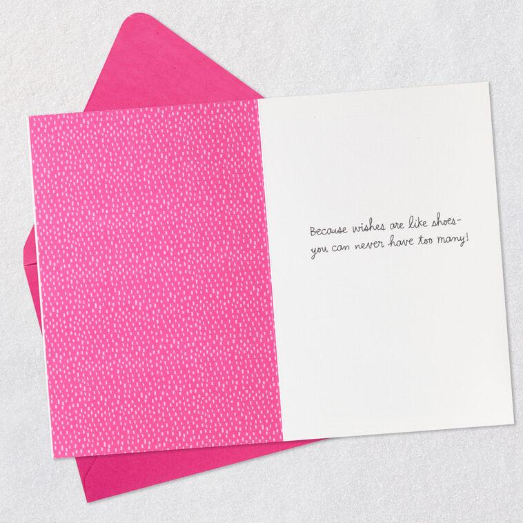 Hallmark Never Too Many Wishes Or Shoes Birthday Card