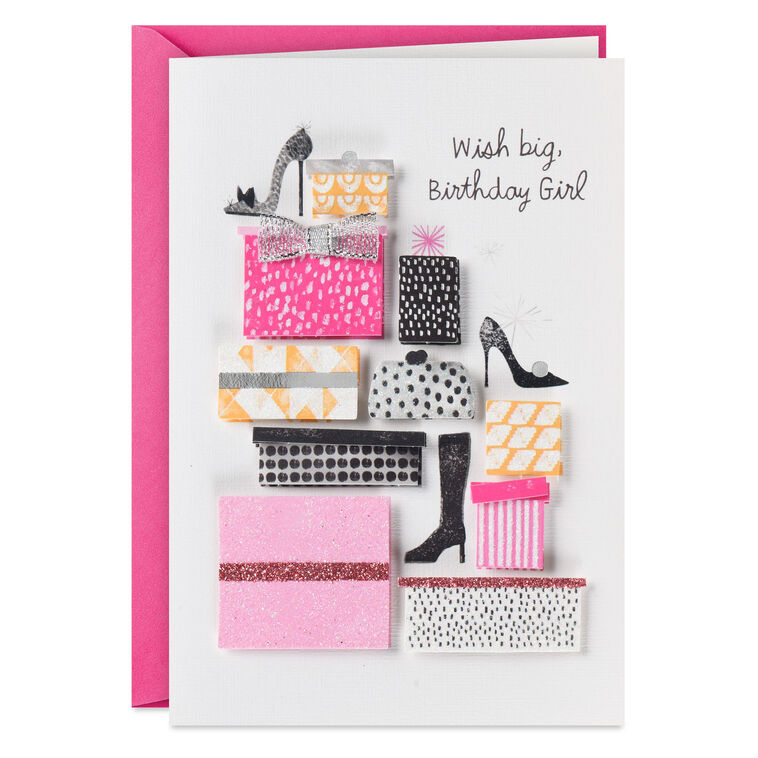 hallmark Never Too Many Wishes or Shoes Birthday Card