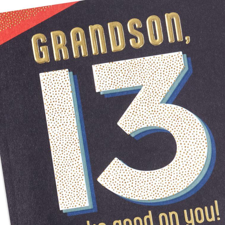 Hallmark New Reasons To Be Proud 13th Birthday Card For Grandson