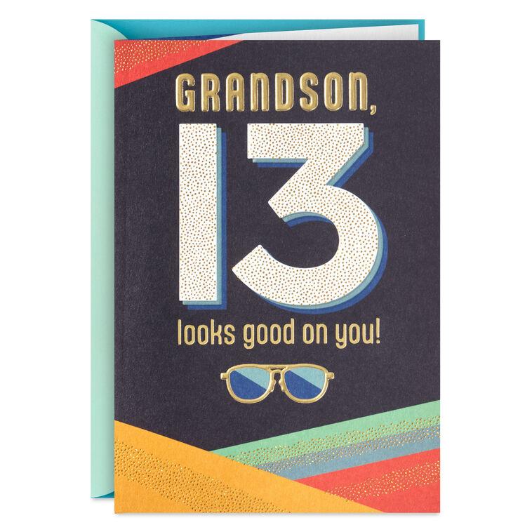 hallmark New Reasons to Be Proud 13th Birthday Card for Grandson