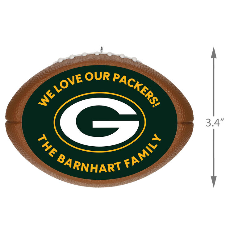 Hallmark NFL Green Bay Packers Football Personalized Ornament Custom Text