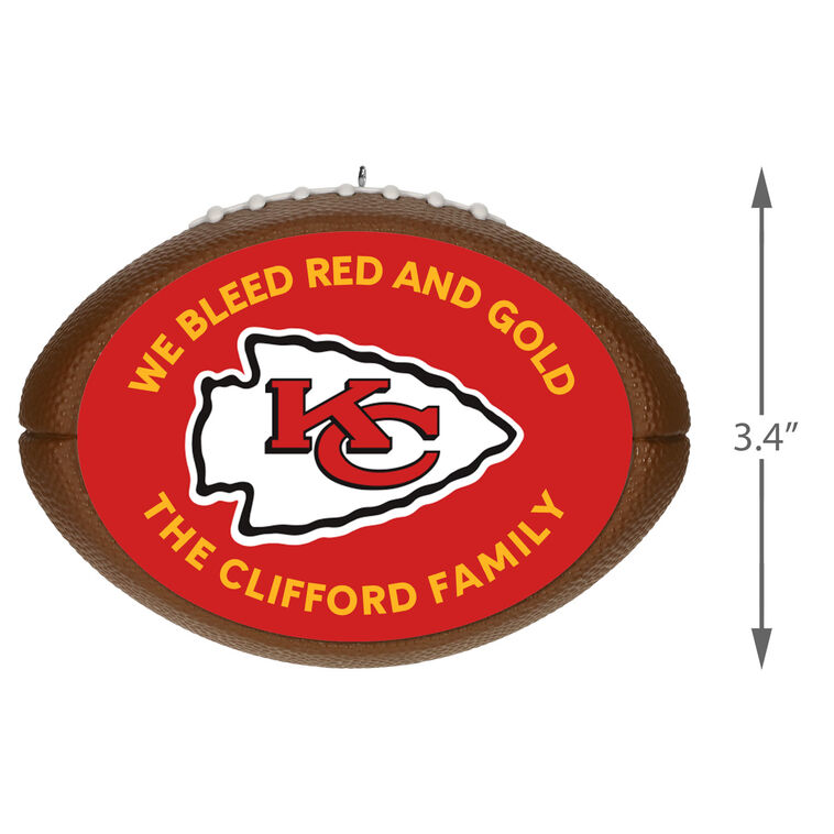 Hallmark NFL Kansas City Chiefs Football Personalized Ornament Custom Text