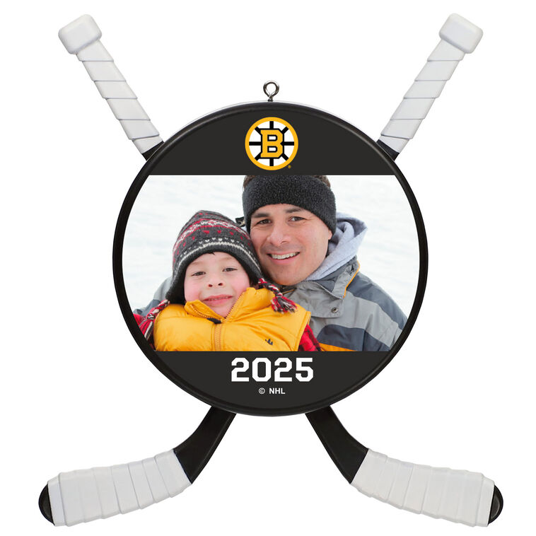 hallmark NHL Boston Bruins® Hockey Personalized Ornament Custom Photo and Text