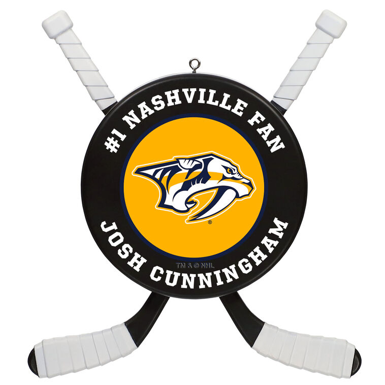 hallmark NHL Nashville Predators® Hockey Personalized Ornament Custom Text
