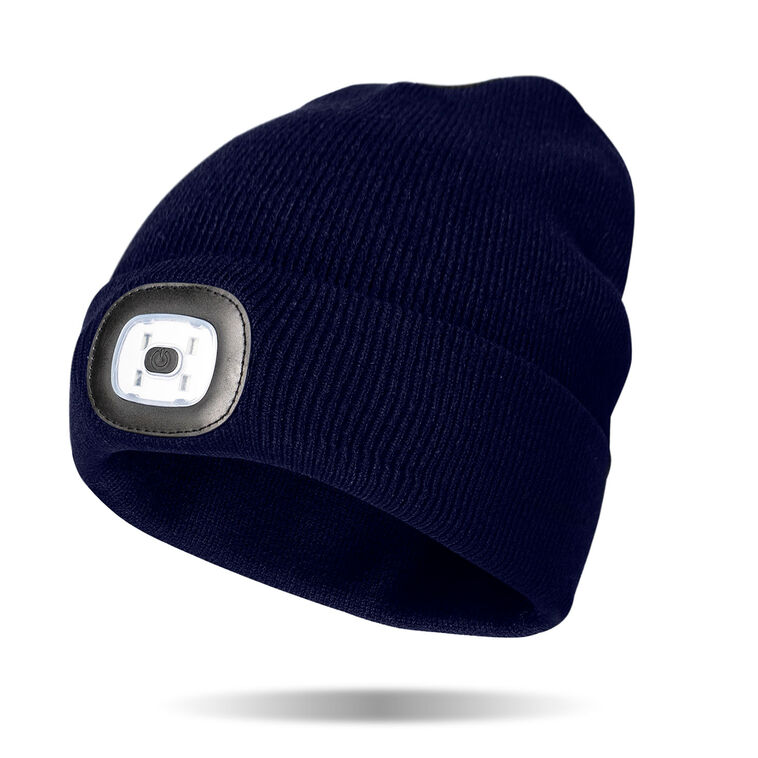 Hallmark Night Scout Light-Up Rechargeable LED Beanie Navy