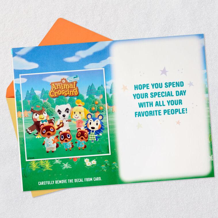 Hallmark Nintendo Animal Crossing™ New Horizons Special Day Birthday Card For Kids With Decal