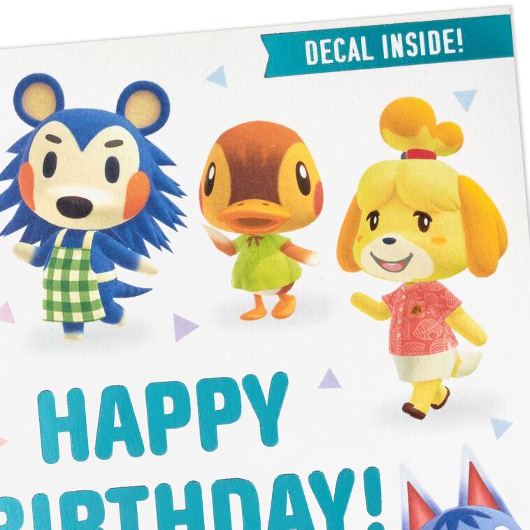 Hallmark Nintendo Animal Crossing™ New Horizons Special Day Birthday Card For Kids With Decal