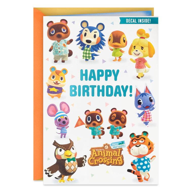 hallmark Nintendo Animal Crossing™ New Horizons Special Day Birthday Card for Kids With Decal