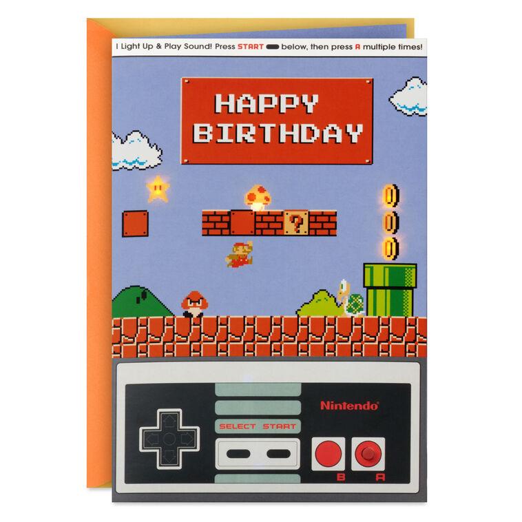 hallmark Nintendo Super Mario™ Advance to the Next Level Birthday Card With Light and Sound