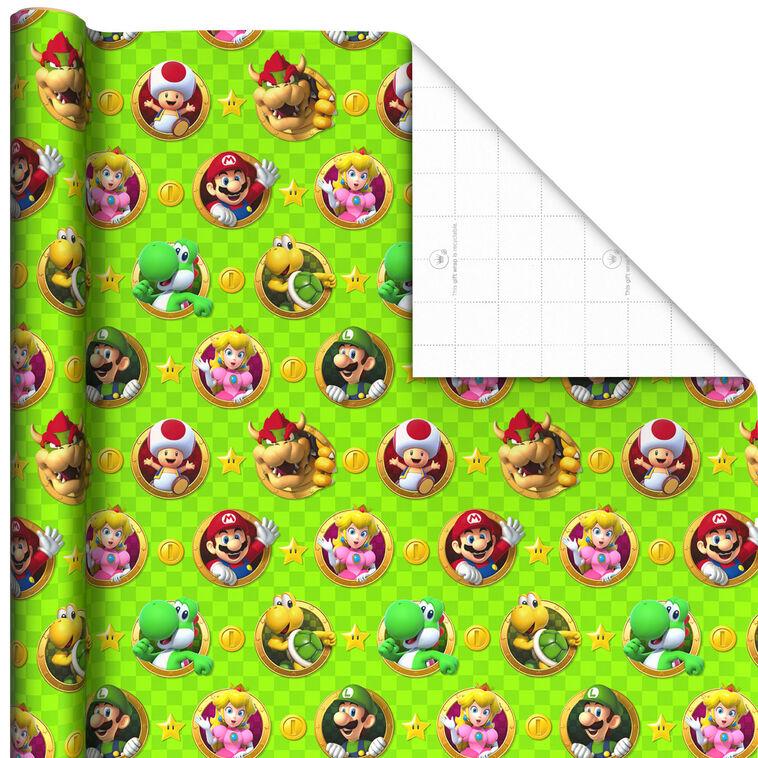 Hallmark Nintendo Super Mario™ Bright Icons 3-Pack Assortment Wrapping Paper Roll Bundle 60 Sq. Ft. Total