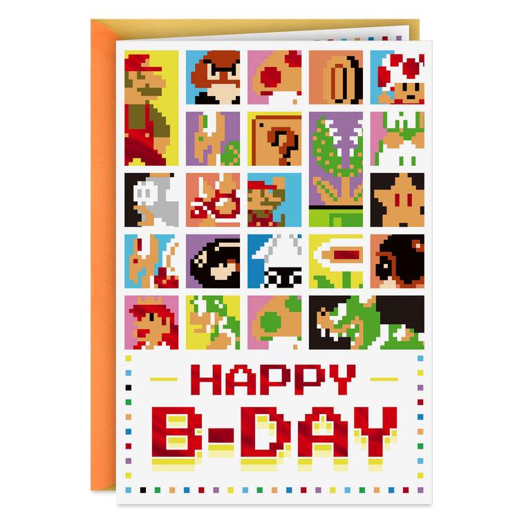 hallmark Nintendo Super Mario™ Power Up and Party On Birthday Card for Kids