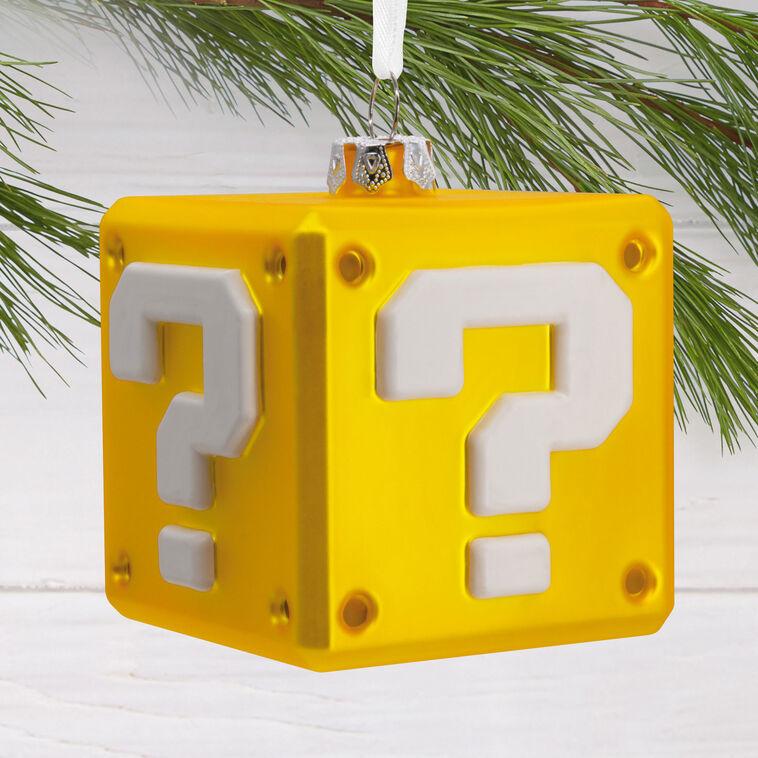 Hallmark Nintendo Super Mario™ Question Block Blown Glass Hallmark Ornament