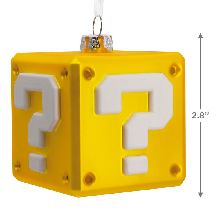 Hallmark Nintendo Super Mario™ Question Block Blown Glass Hallmark Ornament
