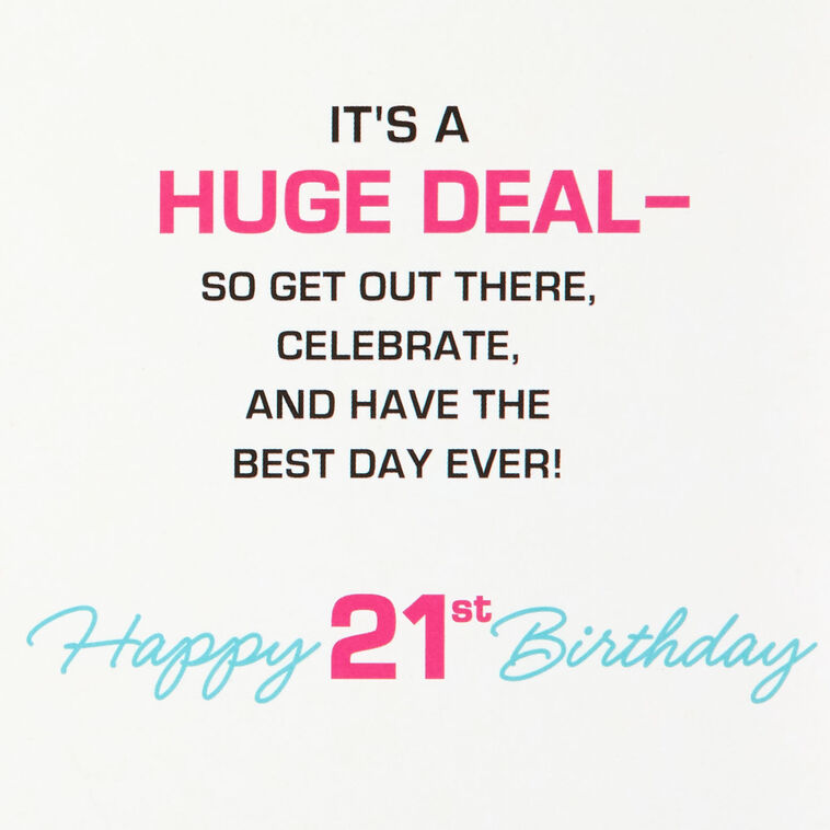 Hallmark No Big Deal Musical Light-Up 21st Birthday Card