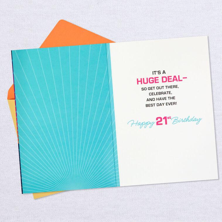 Hallmark No Big Deal Musical Light-Up 21st Birthday Card
