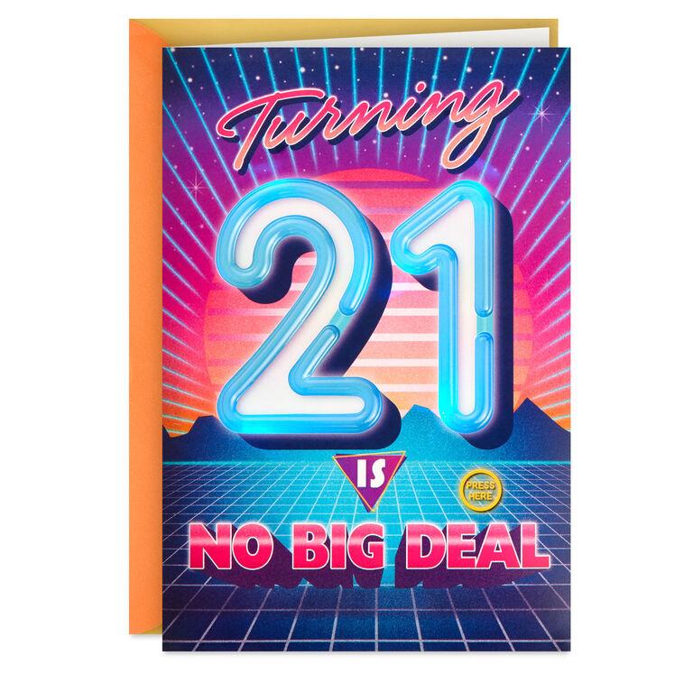 hallmark No Big Deal Musical Light-Up 21st Birthday Card