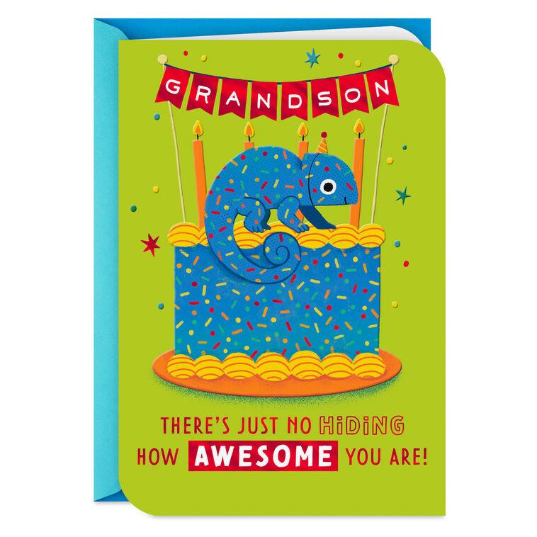 hallmark No Hiding Your Awesomeness Chameleon Birthday Card for Grandson