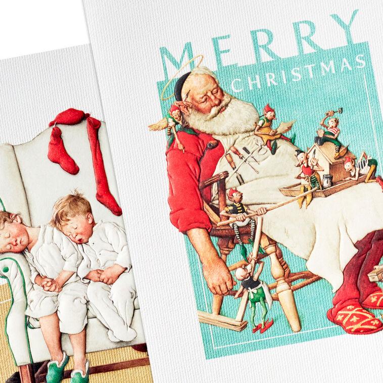 Hallmark Norman Rockwell Artwork Assorted Boxed Christmas Cards Pack Of 40