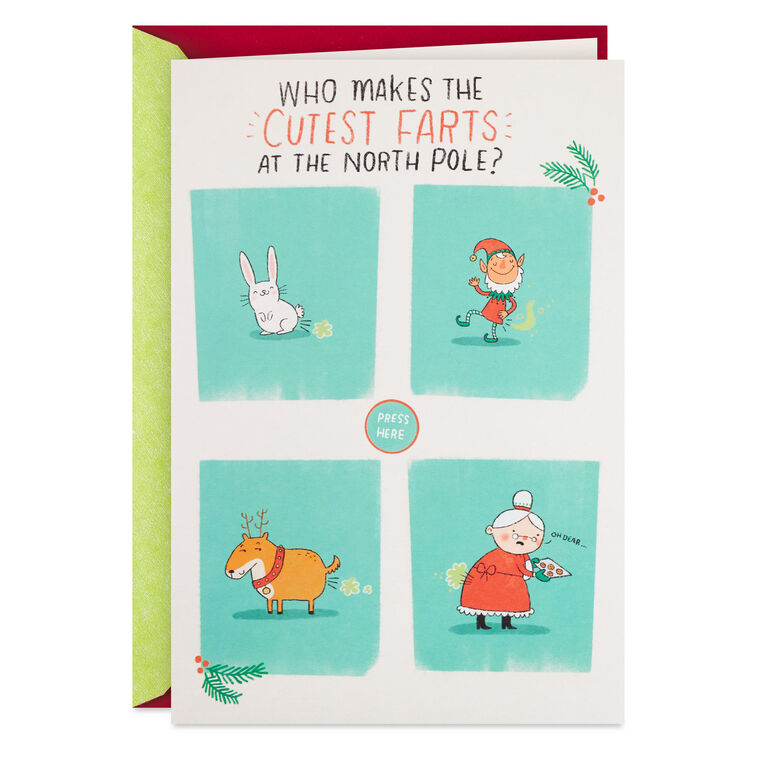 hallmark North Pole Farts Funny Christmas Card With Sound