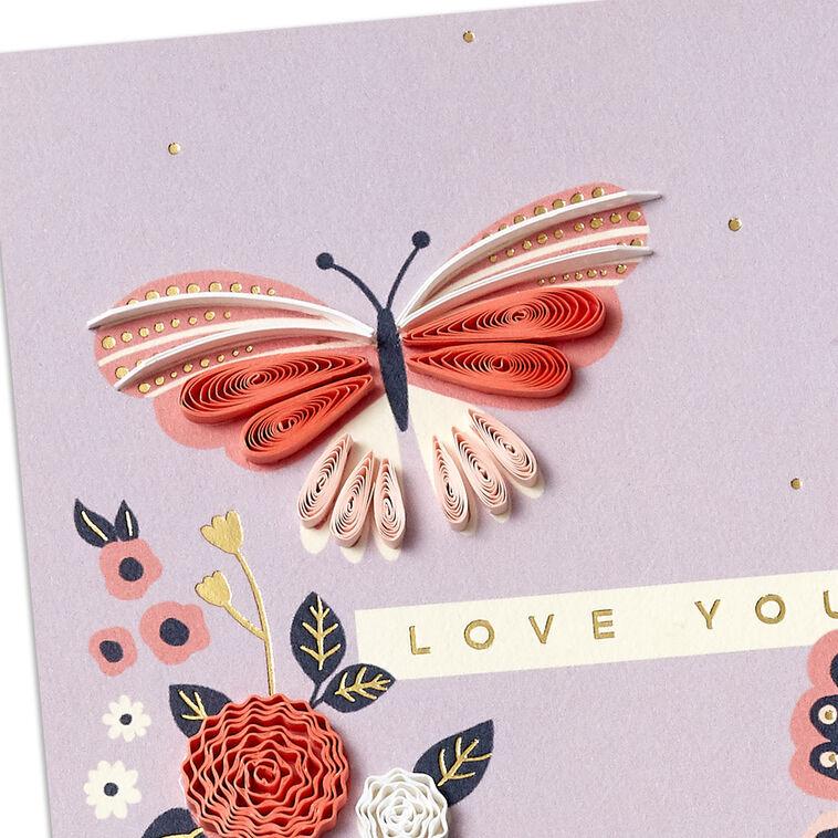 Hallmark Nowhere I'd Rather Be Romantic Quilled Paper Handmade Birthday Card