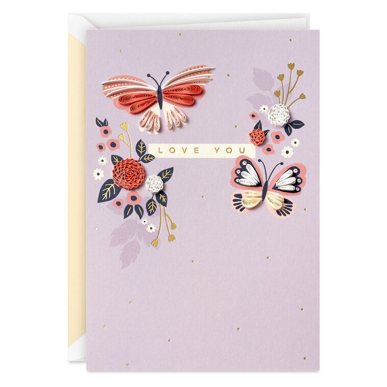 hallmark Nowhere I'd Rather Be Romantic Quilled Paper Handmade Birthday Card