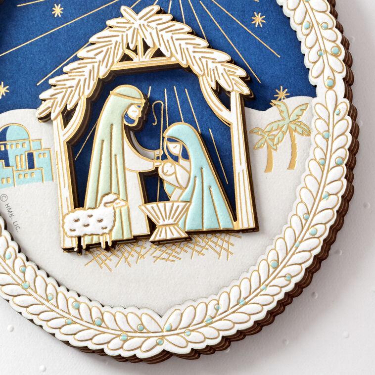 Hallmark O Holy Night Nativity Scene Christmas Card With Ornament
