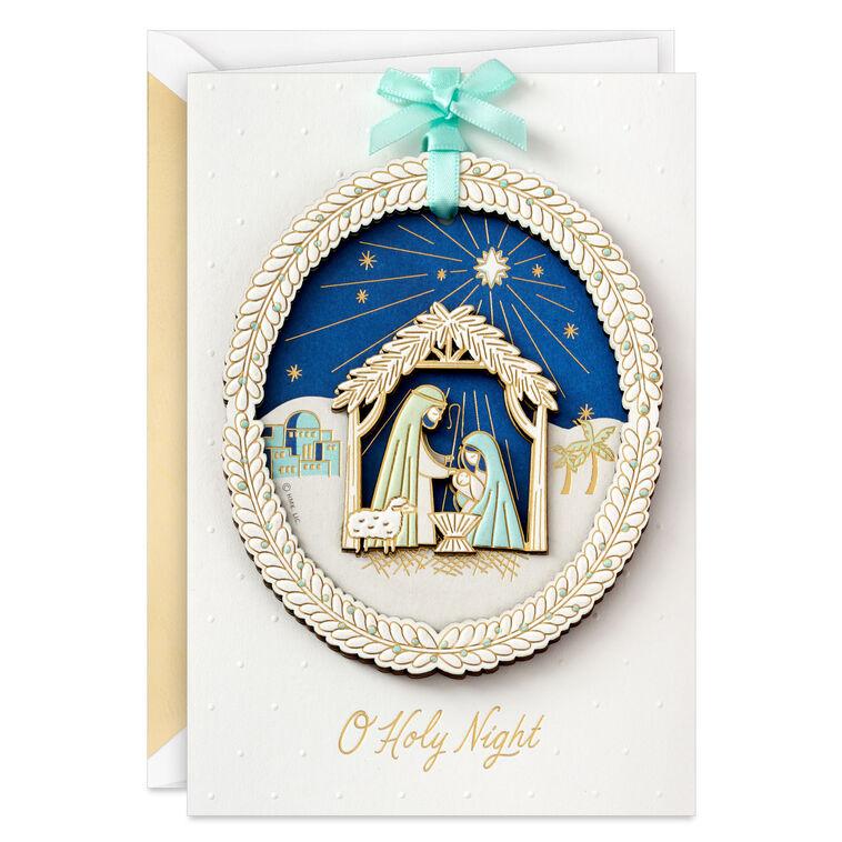 hallmark O Holy Night Nativity Scene Christmas Card With Ornament