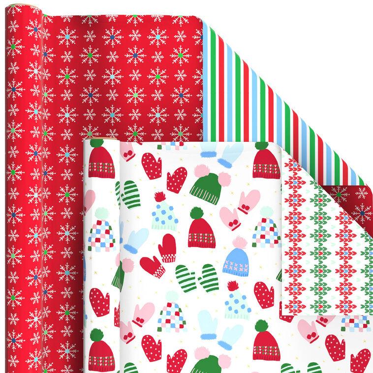 Hallmark Oh So Merry 6-Pack Assorted Christmas Reversible Wrapping Paper Roll Bundle 150 Sq. Ft. Total