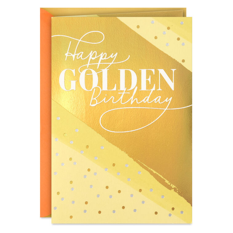 hallmark Once-in-a-Lifetime Day Golden Birthday Card