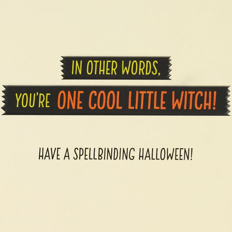 Hallmark One Cool Little Witch Detachable Mask Halloween Card For Kids