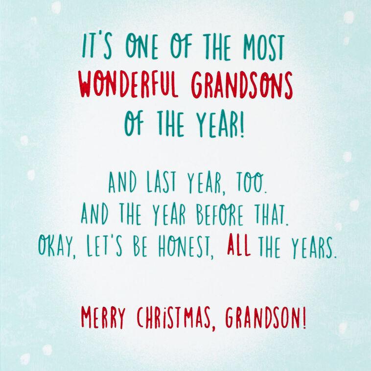 Hallmark One Of The Most Wonderful Grandsons Funny Christmas Card