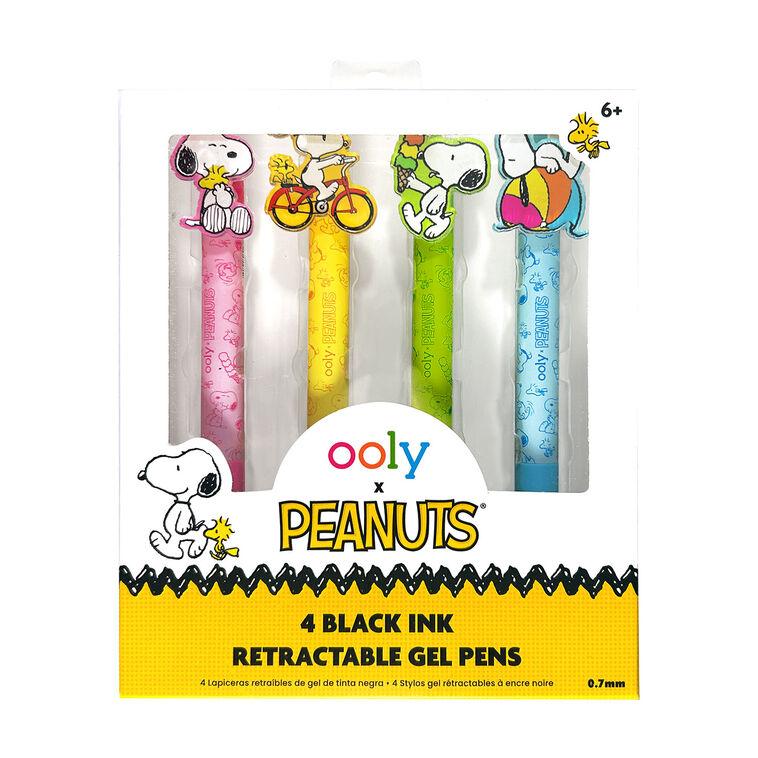 hallmark Ooly Peanuts Black Ink Retractable Gel Pens 4-count