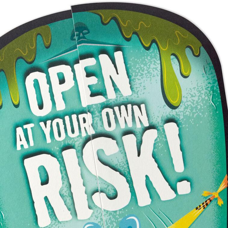 Hallmark Open At Your Own Risk Funny Pop-Up Halloween Card With Sound