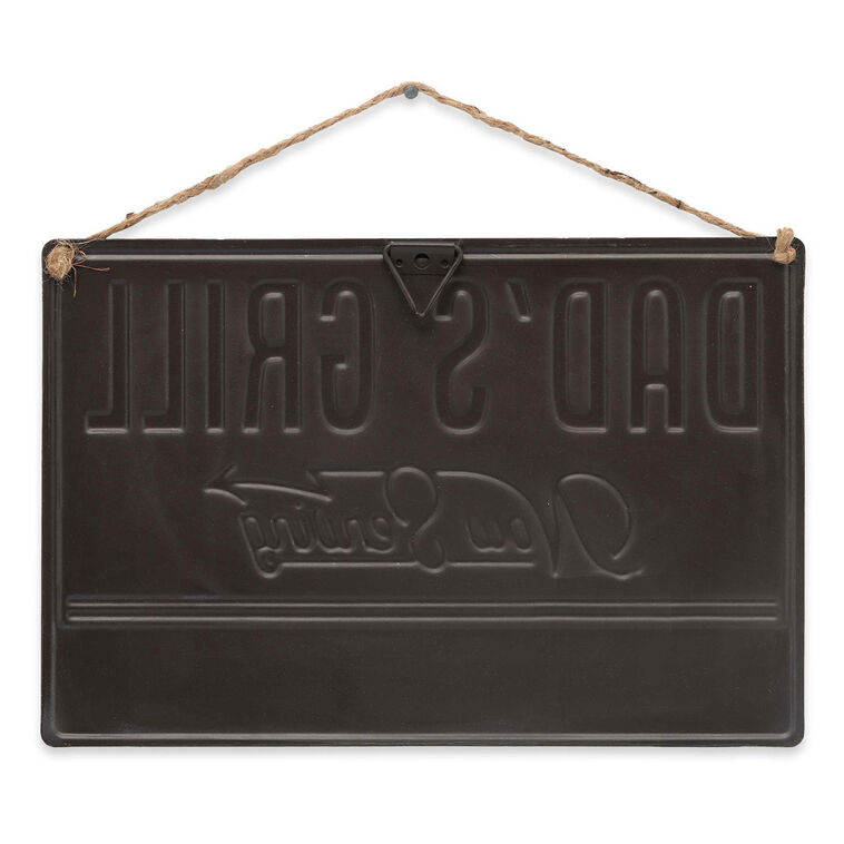 Hallmark Open Road Garage Dad's Grill Embossed Tin Quote Sign