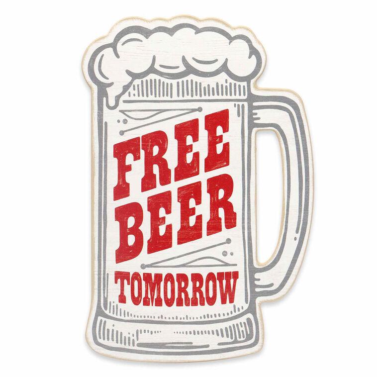 hallmark Open Road Garage Free Beer Tomorrow Wood Quote Sign