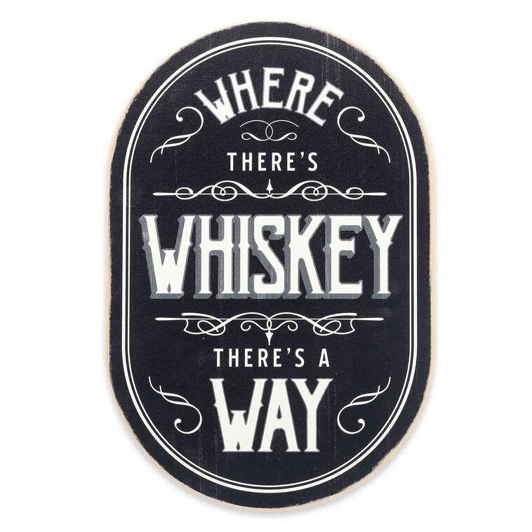 hallmark Open Road Garage Where There's Whiskey Wood Quote Sign