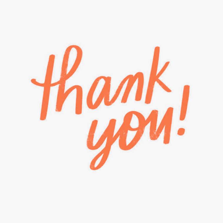 Hallmark Orange And Yellow Word Bubble Thank You Card