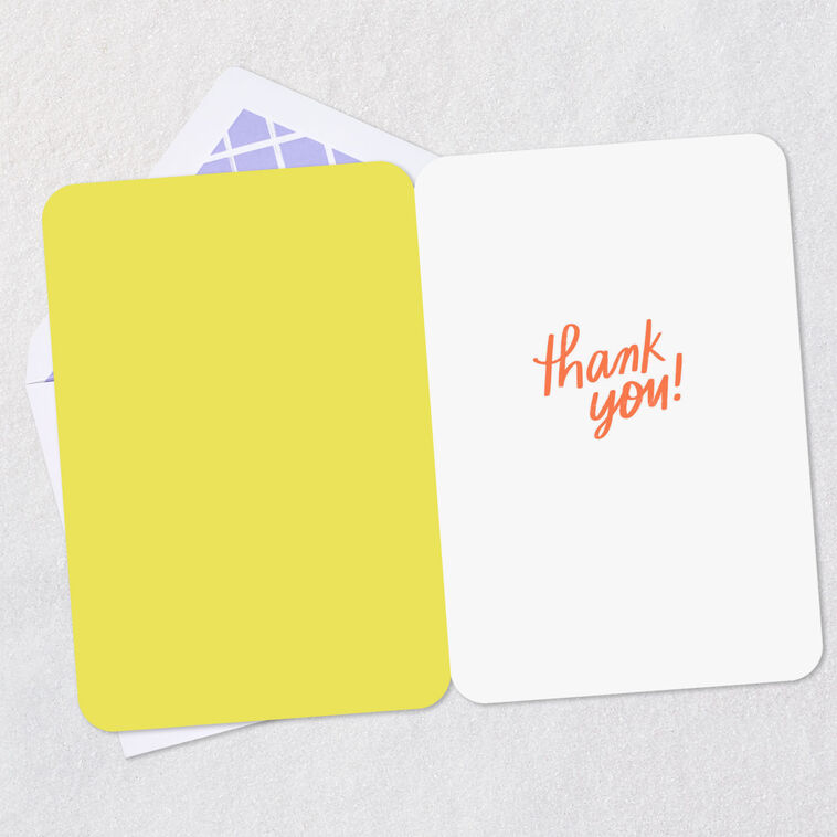 Hallmark Orange And Yellow Word Bubble Thank You Card