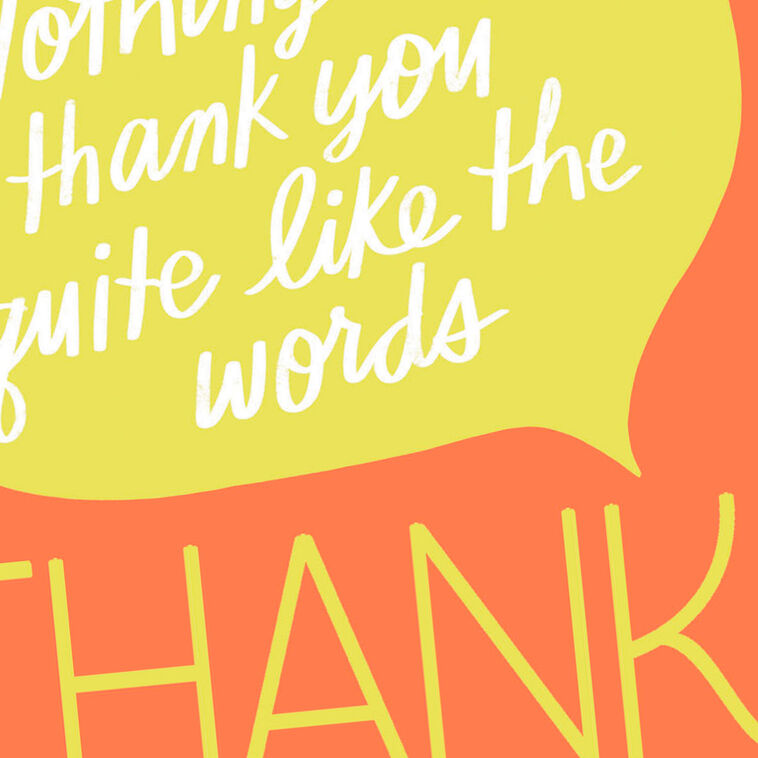 Hallmark Orange And Yellow Word Bubble Thank You Card