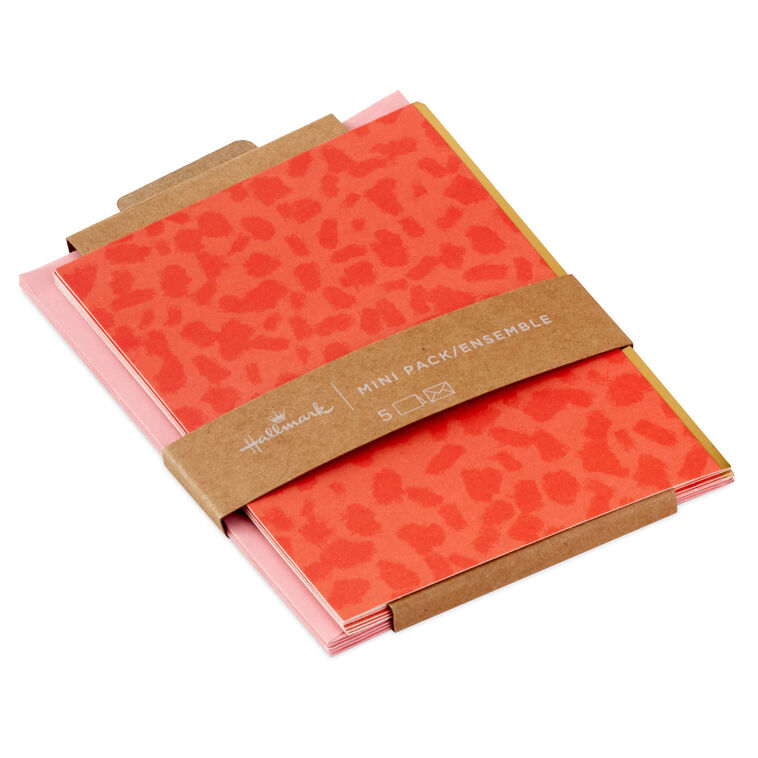 hallmark Orange Animal Print Blank Notes Mini Pack Set of 5