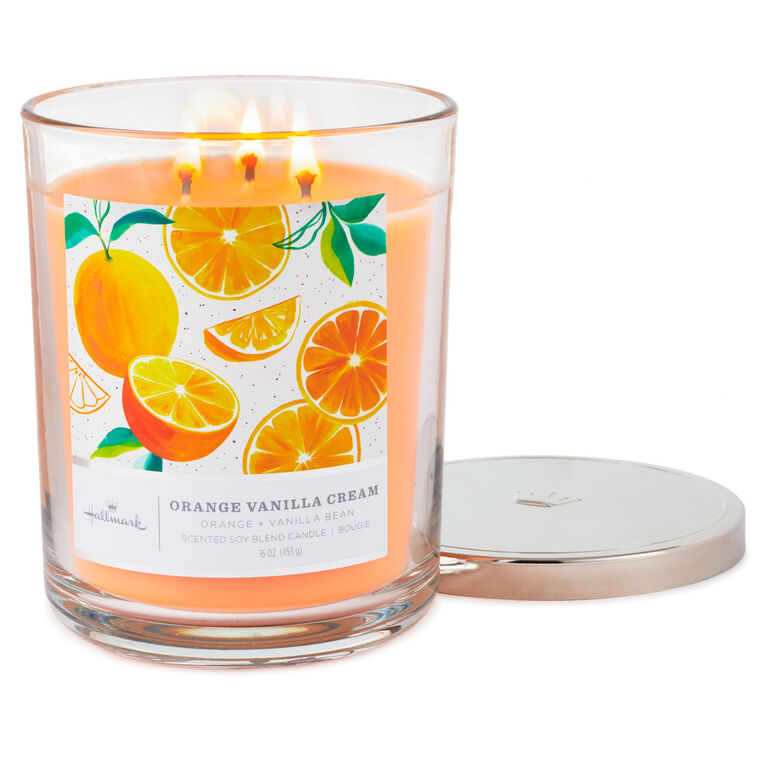 Hallmark Orange Vanilla Cream 3-Wick Jar Candle 16 Oz