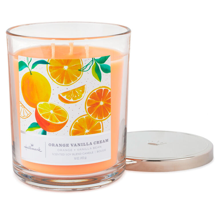 Hallmark Orange Vanilla Cream 3-Wick Jar Candle 16 Oz