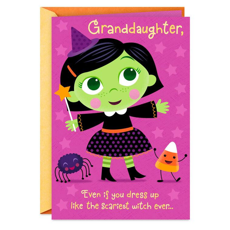 hallmark Our Family's Little Sweetie Halloween Card With Stickers for Granddaughter