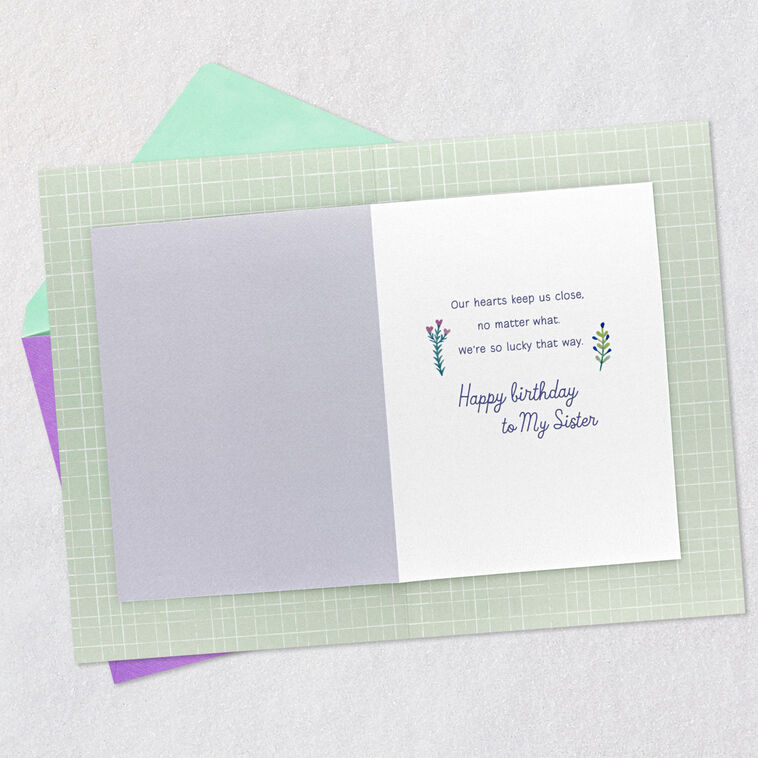 Hallmark Our Hearts Keep Us Close Birthday Card For Sister