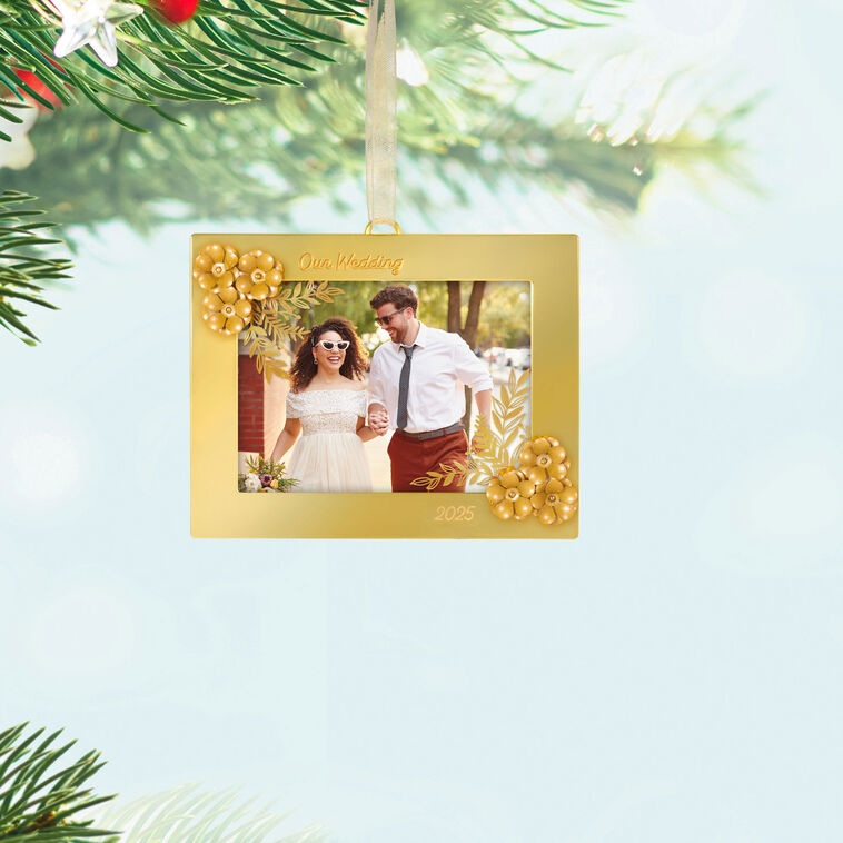 Hallmark Our Wedding 2025 Metal Personalized Ornament Custom Photo