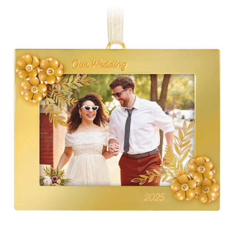 hallmark Our Wedding 2025 Metal Personalized Ornament Custom Photo