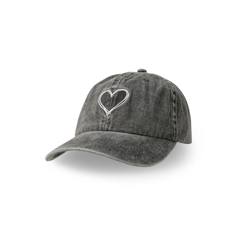 hallmark Pacific Brim Heart Icon Black Denim Baseball Cap