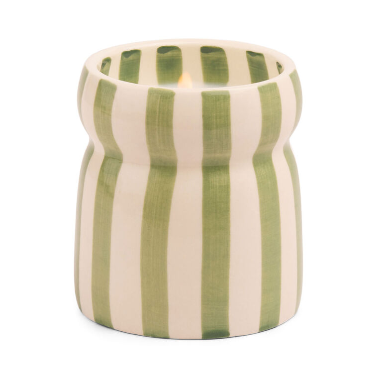 hallmark Paddywax Bora Bora Green-Striped Cabana Candle 6.5 oz
