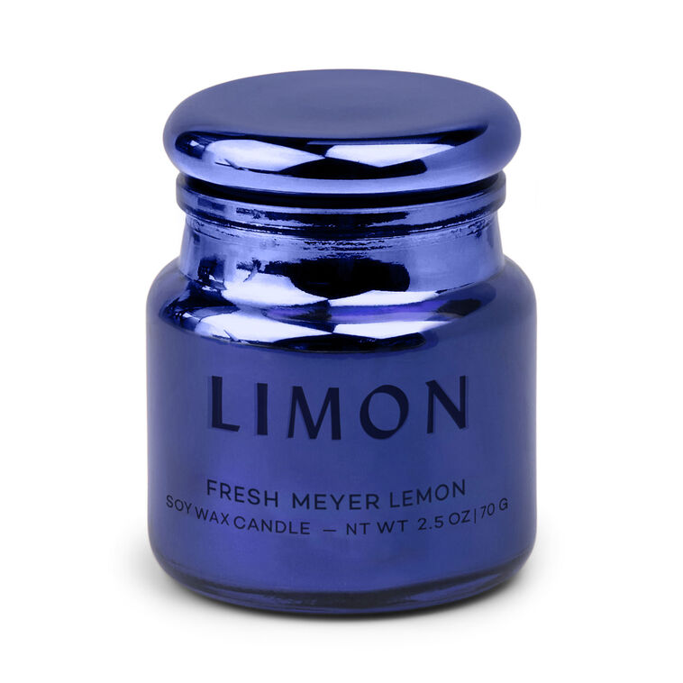 hallmark Paddywax Chroma Limon Cobalt Metallic Glass Candle 2.5 oz